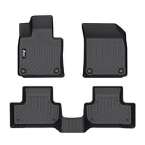Ikon Motorsports 3D TPE Floor Mats, Compatible with 2018-2021 Volvo XC60 PHEV/2022-2025 XC60 Recharge, All Weather Waterproof Floor Liner, Front & 2nd Row Full Set Interior Accessories, Black