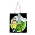 thumbnail image 1 of Rick and Morty: The Anime Bolso de tela con estampado de lienzo para mujer, bolsa de compras reutilizable y estética, con cremallera interior, regalo para mujer, 35 × 40 cm., 1 of 6