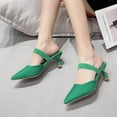 thumbnail image 6 of Viluyesy Womens High Heels Sandals, Solid Color Slip-On Pointed Toe Summer Wedding Party Dressy Shoes Green, 6 of 9