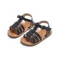 thumbnail image 4 of Girls Sandals Toddler Summer Dress Shoes Gladiator Beach Flat Sandals(TB501 Black/10M), 4 of 6