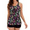 Purple, variant on Two Piece Women's Tankini Swimsuit Set,Vintage Strappy Scoop Neck Floral Print Bathing Suits,Knot Adjustable Bikini Swimwear Beachwear