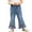 Blue06, variant on Girls Flare Leg Jeans Bell Bottom Bow Split Hem Elastic Waist Denim Pants 6 Months-5 Years