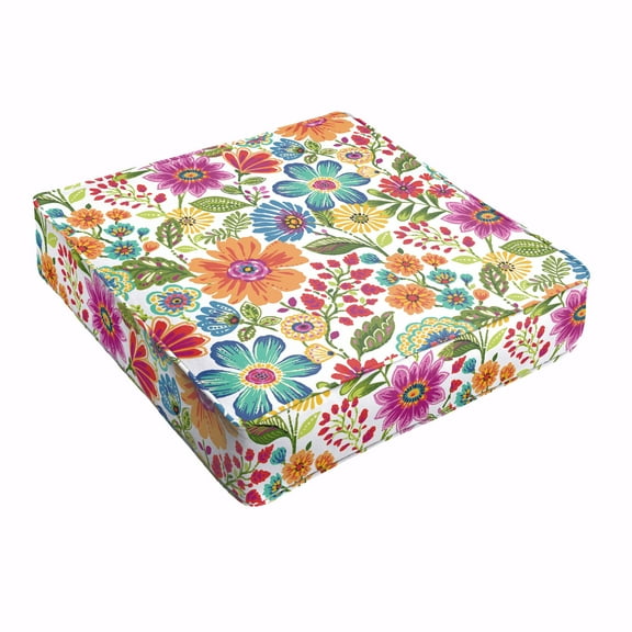 Sorra Home Multi Floral Indoor/Outdoor Deep Seating Cushion, Corded