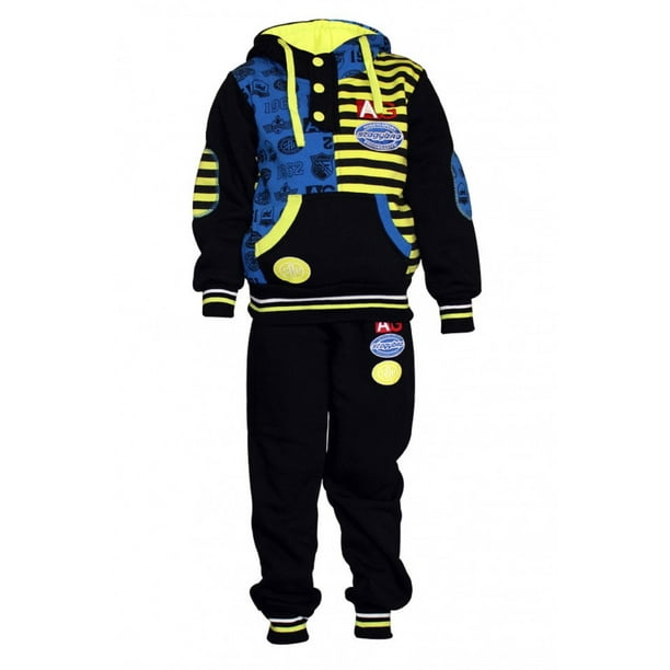 blue and yellow sweatsuit