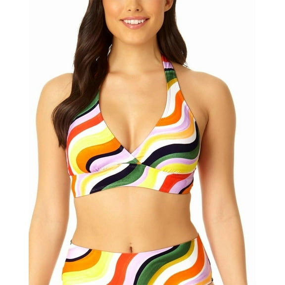 Anne Cole Marilyn Banded Halter Top Multi LG
