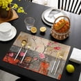 thumbnail image 3 of Plum Blossom Placemats Set of 4, Retro Flowers Country Nostalgic Placemats for Dining Table, Place Mats for Kitchen Tabletop, Waterproof Wipeable Dining Table Mats Set, 3 of 9