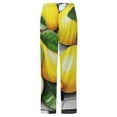 thumbnail image 6 of Fresh Lemons On Checkered Background Winter Female Pants Flannel High Waist Women Pants Lady Warm Straight Leg Plush Trousers, 6 of 7