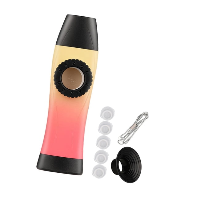 Flauta Kazoo con membranas, práctica, portátil, ideal como compañero, regalo, juguete compacto. Amarillo Rosa Oscuro