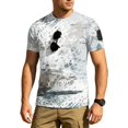 thumbnail image 4 of Homeyce Camo Shirt for Men Short Sleeve Button Camo Shirt Classic Vintage Camouflage T-Shirt Crew Neck Big and Tall Top Pullover,Gray XL, 4 of 5