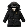 thumbnail image 4 of Nugftut Puffer Jackets Boys Size 12 Years Hooded Winter Coats Warm Windproof Jacket with Faux Fur, 4 of 8