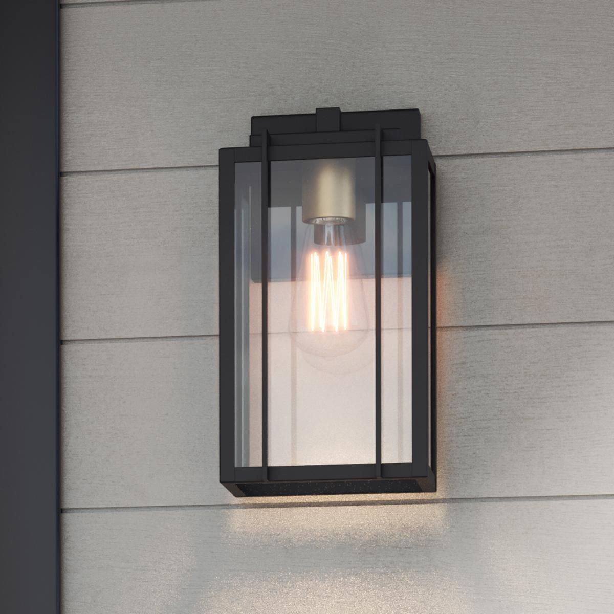 Avec Marimac Collection Modern Craftsman Black Outdoor Wall Lantern with Gold Accent