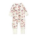 thumbnail image 3 of Qingpeng Newborn Infant Christmas Rompers Boy Girl Long Sleeve Santa Claus Print One Piece Jumpsuit Winter Cotton Linen Comfortable Pajamas Outfits for Kids, 3 of 9