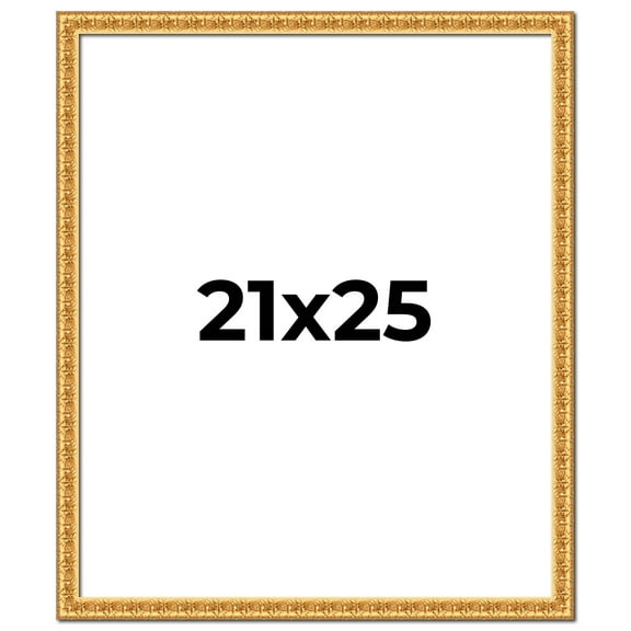21x25 Frame Gold Real Wood Picture Frame Width 1 inches | Interior Frame Depth 0.5 inches | Edwina