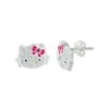 Hello Kitty Girl's Sterling Silver Clear Crystal Stud Earrings