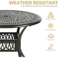 thumbnail image 3 of W WARMHOL 3-Piece Outdoor Patio Dining Set, All-Weather Cast Aluminum Patio Furniture Set for Backyard Garden Deck with 2 Cushioned Chairs and 35.4” Round Table, 2" Umbrella Hole, Ocean Blue, 3 of 7