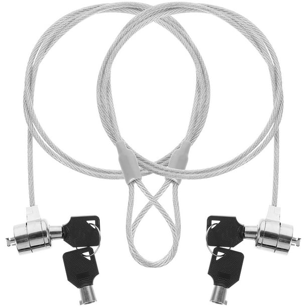 2 juegos de candados de cable con llave para portátiles, candado de seguridad para exteriores