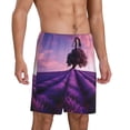 thumbnail image 2 of Fotbe Lavender Field Sunset Pantalones Cortos de Pijama para Hombre, Ropa de Dormir, Pantalones de Pijama Cortos para Hombre-Medium, 2 of 6