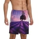 thumbnail image 2 of Fotbe Lavender Field Sunset Pantalones Cortos de Pijama para Hombre, Ropa de Dormir, Pantalones de Pijama Cortos para Hombre-Large, 2 of 6