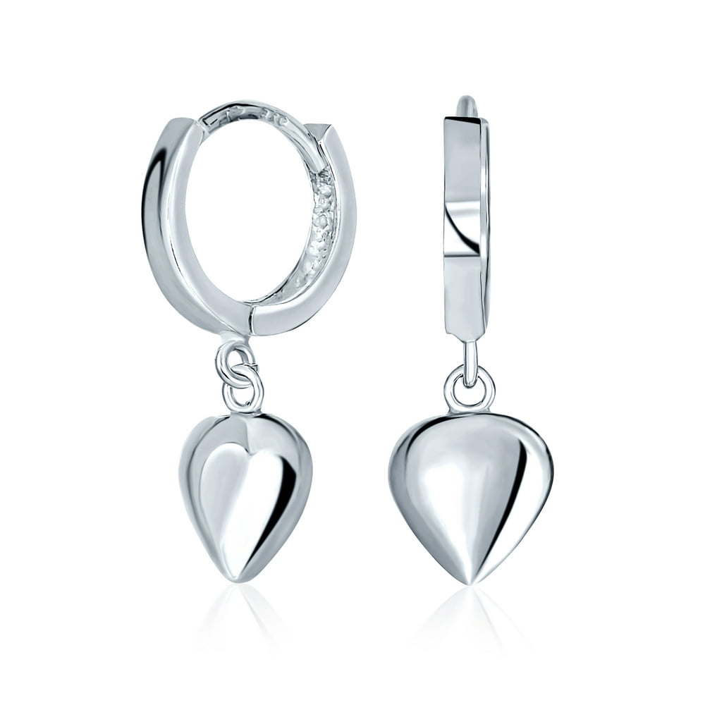 Jewelry - Delicate Romantic 925 Sterling Silver Dangle Puff Heart