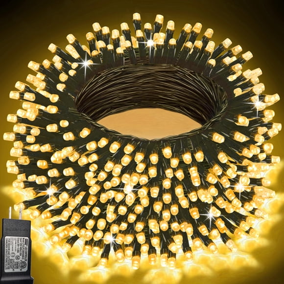 Guirnalda de luces navideñas Pooqla 200 LED, 20 m, 8 modos, blanco cálido