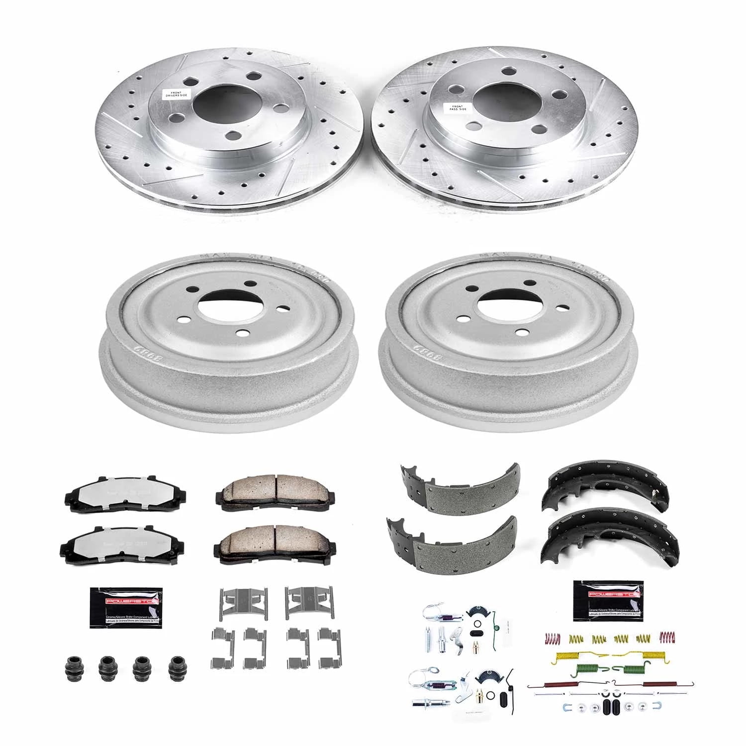 PowerStop Front and Rear Z36 Truck & Tow Brake Pad Rotor Drum and Shoe Kit Fits: FORD MAZDA Select Models K15004DK-36
