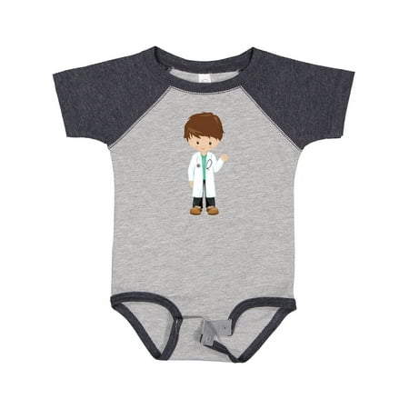 

Inktastic Doctor Lab Coat Medicine Cute Boy Brown Hair Gift Baby Boy Bodysuit