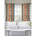 thumbnail image 5 of Bohemian Patterns Sheer Curtains 45 inches Long 2 Panels Set Retro Seamless Stitching Tiers Sheers Rod Pocket Small Window Short Curtains for Kitchen Cafe, Each 52" W x 45" L, 5 of 7