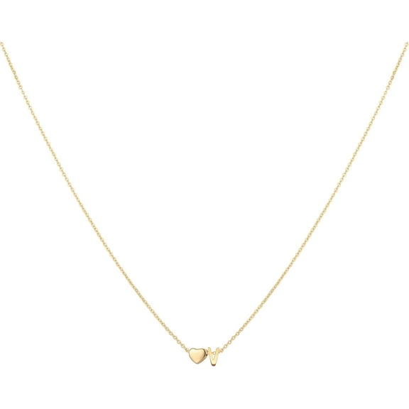 Initial Heart Necklace,18K Gold Plated Stainless Steel Tiny Heart Letter Necklace Personalized Monogram Name Necklace For Women[o2053]