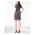 thumbnail image 2 of CONNECTED APPAREL Womens Navy Printed Short Sleeve V Neck Above The Knee Dress Petites 4P, 2 of 4