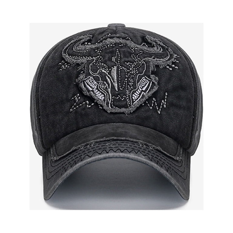 Women\'s Black Vintage Washed Unstructured Baseball Cotton Adjustable Cap Unisex Vintage Washed Unstructured Baseball Cap Washed  main image 2