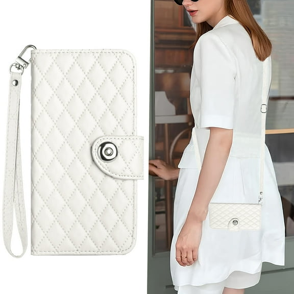 iPhone 16 PRO Case ,Wallet Magnetic Cover Shoulder Neck Crossbody Lanyard Wrist Strap Case for iPhone 16 PRO