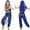 Blue, variant on WOYY Kids Girls Sequin Belly Dance Outfits for Stage Performance Party, Sizes 2-16