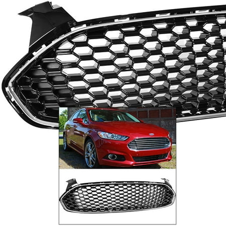 - Front Grille for Ford Fusion Mondeo 2013-2016 Mustang Style Chrome Glossy Honeycomb