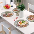 thumbnail image 6 of Ryvnso Dachshund Dog Riding in Chrisstmas Round Plate Mats Dining Table Placemat Set of 4 for Holiday Decoration, 6 of 7