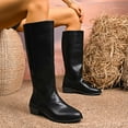thumbnail image 4 of Dpityserensio Mid Calf Boots for Women Fall Winter Solid Color Thick Heel Toe Sleeve Mid-Heel Boots, 4 of 9