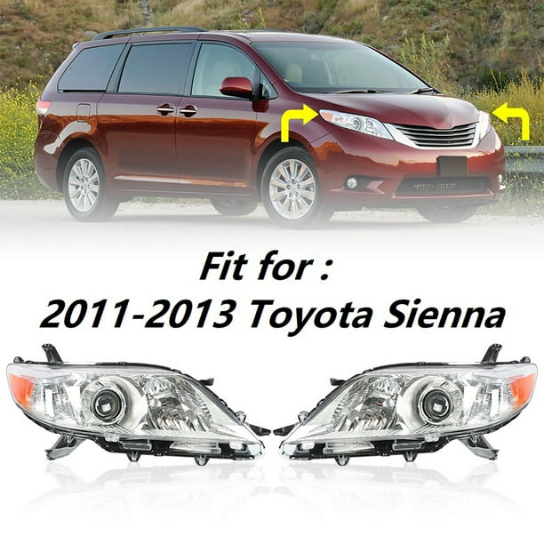 Labwork 2pcs Headlights Assembly Black Chrome Halogen Headlamp Housing