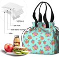 thumbnail image 4 of Pioneer Flower Floral Print Pattern Drawstring Lunch Bag Women - Drawstring Lunch Bag Insulated for Work Office - Stain-Resistant Large Lunchbags for Women with Multi-Pockets, 4 of 6