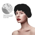 thumbnail image 4 of Kll Black Pattern Shower Cap & Bath Cap For Women,Reversible Oversized Waterproof Shower Caps For All Hair Lengths,Elastic Reusable Bathing Hair Cap, 4 of 9