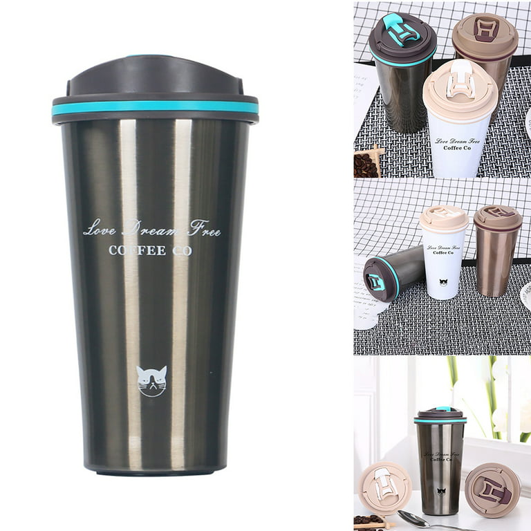 500ml Stainless Steel Car Coffee Cup Leakproof Insulated Thermal