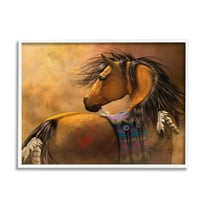 Stupell Industries Kiowa Gold Horse Animals & Insects Painting White Framed Art Print Wall Art, 20 x 16