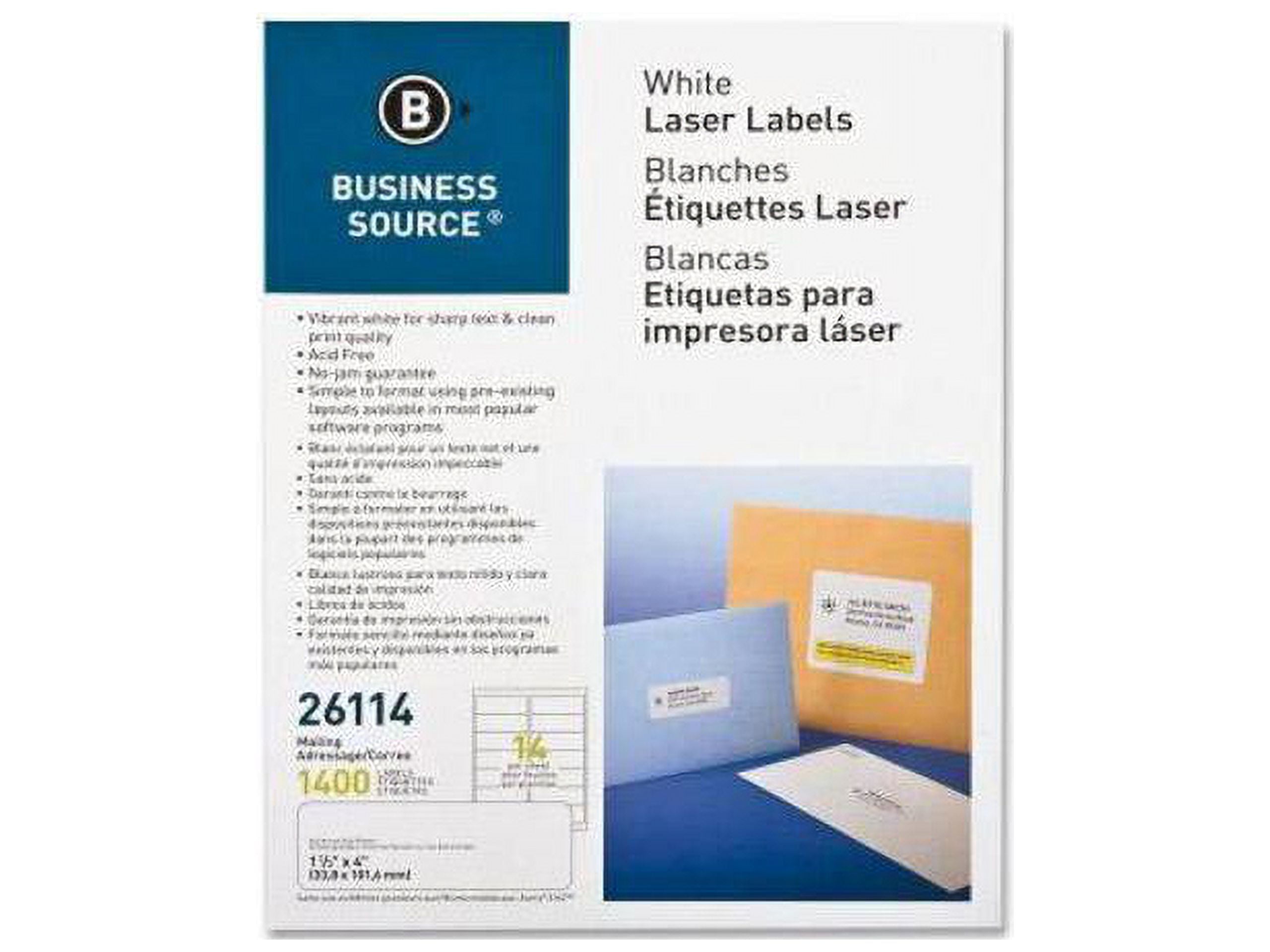 Business Source, BSN26114, Bright White Premium-quality Address Labels, 1400 / Pack, White