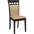 thumbnail image 5 of 2-Piece Cappuccino Brown Dining Chair Set with Plush Tan Microfiber Upholstery, Transitional Kitchen and Dining Room Furniture, 5 of 10