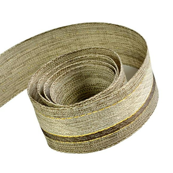 Papillon Ribbon & Bow R097065-38-0850-GOLD Ruban Rayé Brilliance 1,5 Po. 50 Yards avec Bordure en Fil - Brun & Or Métallique