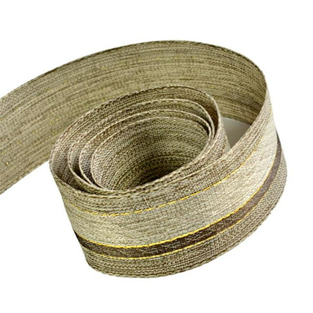 Papillon Ribbon & Bow R097065-38-0850-GOLD 1.5 in. 50 Yards Brilliance Stripe Ribbon With Wire Edge- Brown & Metallic Gold