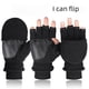 thumbnail image 2 of Guantes de invierno para hombre y mujer con forro polar de doble capa, cálidos, engrosados, antideslizantes, con dedo abierto, medio dedo, forro polar para exteriores, pantalla táctil, 2 of 5