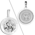 thumbnail image 3 of Saint Christopher Doubledside NAVY Religious Medal - 3/4 Inch Size of a Nickel - Solid 14K Yellow Gold, 3 of 3