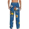 thumbnail image 3 of Uemuo Construction Vehicles Pattern Men's Wide Leg Palazzo Lounge Pants with Pockets Light Weight Loose Comfy Casual Pajama Pants-, 3 of 9