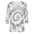 thumbnail image 5 of Raeneomay 3/4 Length Sleeve Womens Tops Independence Day Fashion Printed Round Neck T-Shirt, 5 of 5