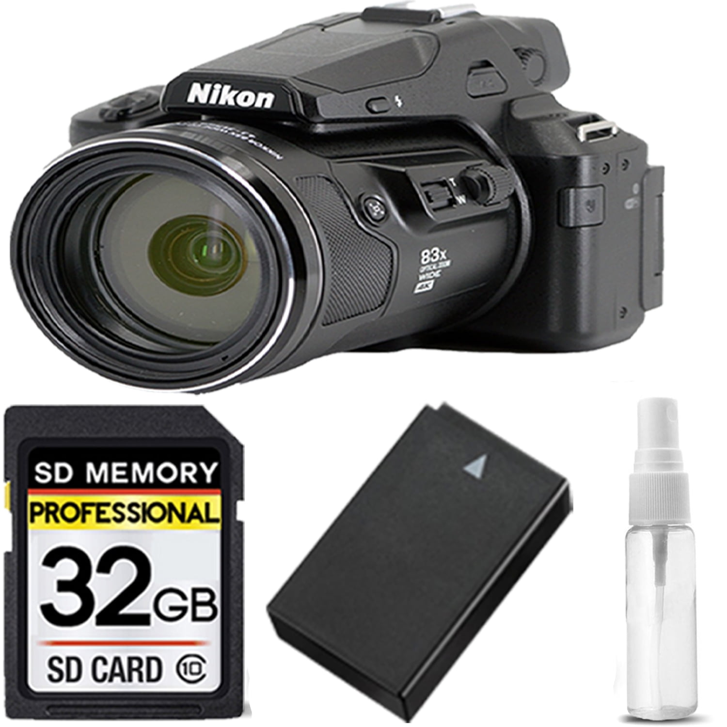 COOLPIX Camera WiFi Zoom EXT 32GB + 83x KIT - P950 Optical BATT Digital Nikon