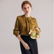 thumbnail image 4 of Blusa elegante de oficina para mujer de primavera 2024, camisas de manga larga de color puro 90 % de seda auténtica, 4 of 5